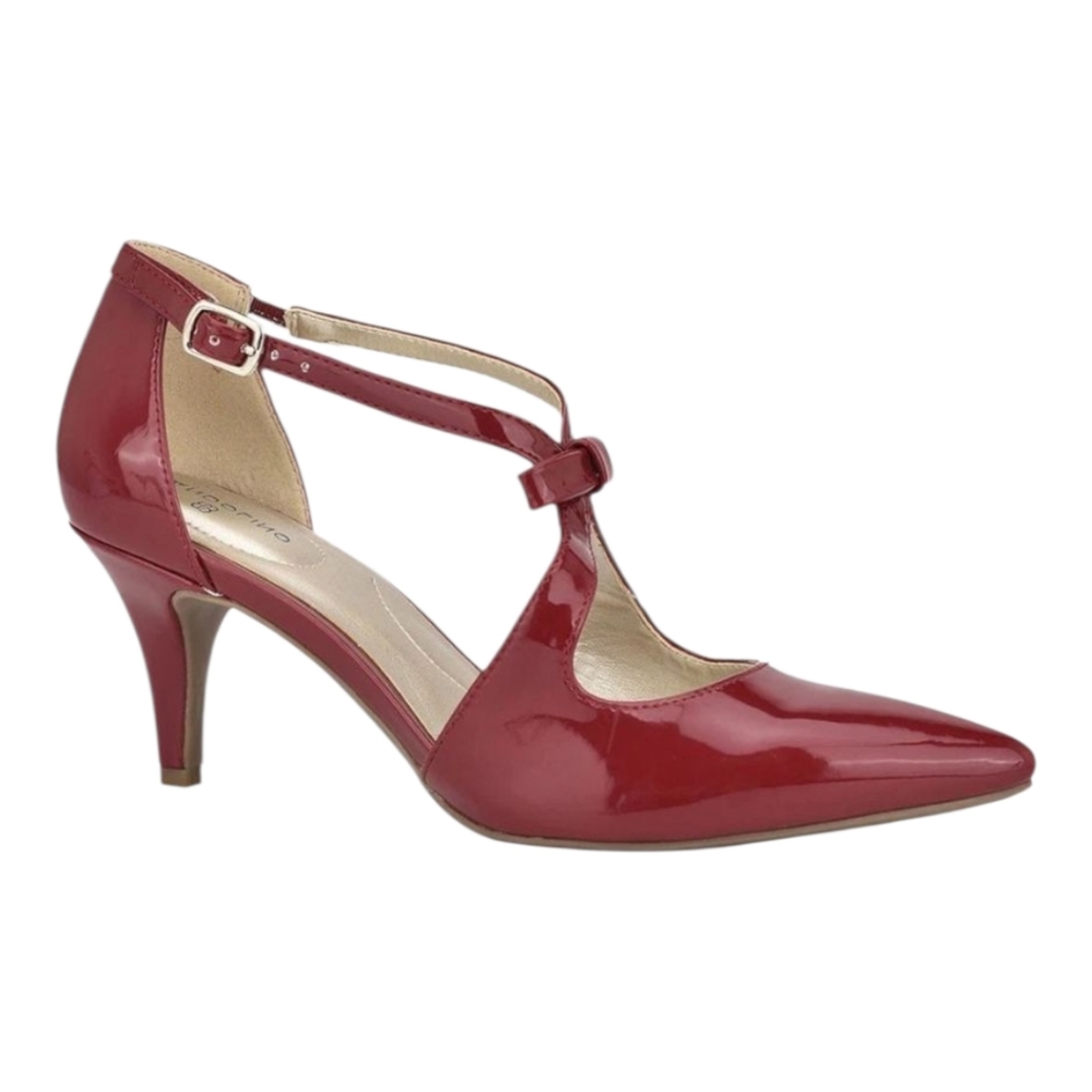 Bandolino Womens Wine Red Patent Leather Zeffer Pump Bow Accent 9.5 M
